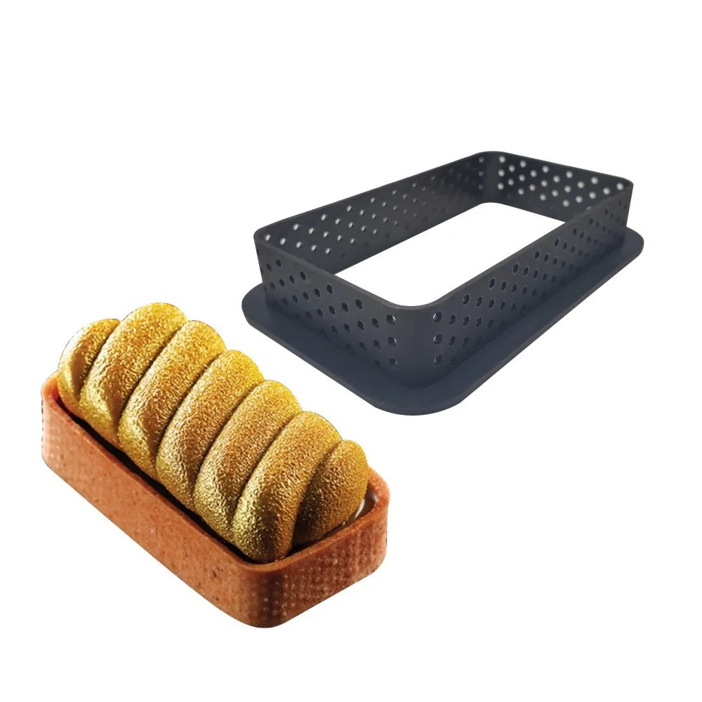 DIY Tart Ring Set: Perforated Cake Mold for French Desserts - Mousse Circle Cutter, Pastry Decorating Tools - Available in 4pcs, 6pcs, 8pcs, or 10pcs