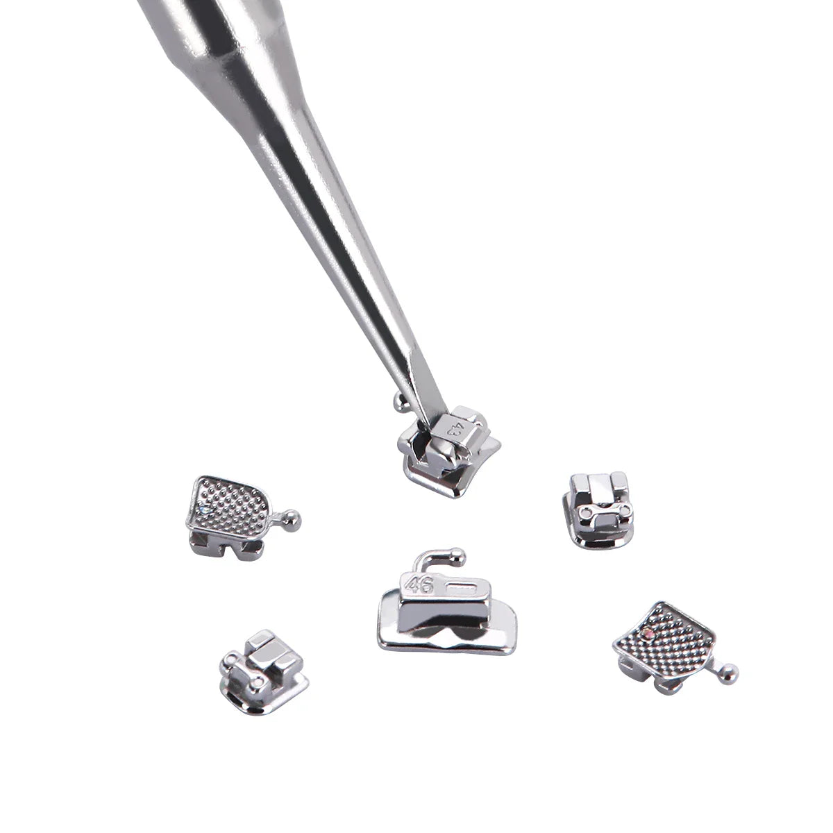 AZDENT 5 Boxes Dental Brackets – Passive Self-Ligating Orthodontic Braces with MIM Monoblock & Buccal Tubes, MBT/Roth 0.022, 345 Hooks