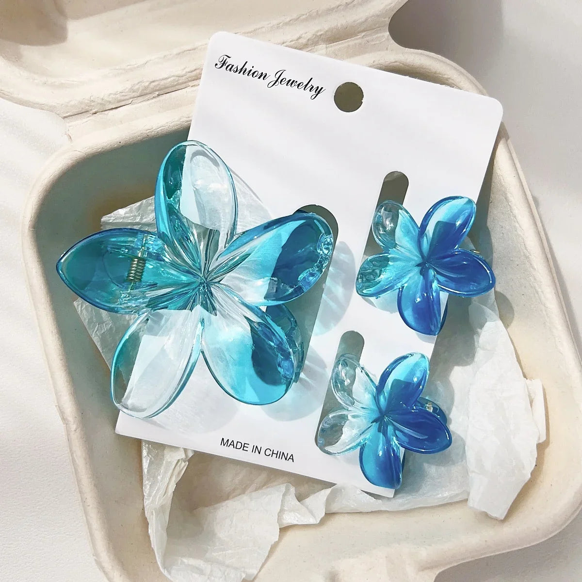 18Pcs Egg Flower Hair Clips | Gradient Candy Color Flowers, Shark Clips for Daily Ponytail Styling