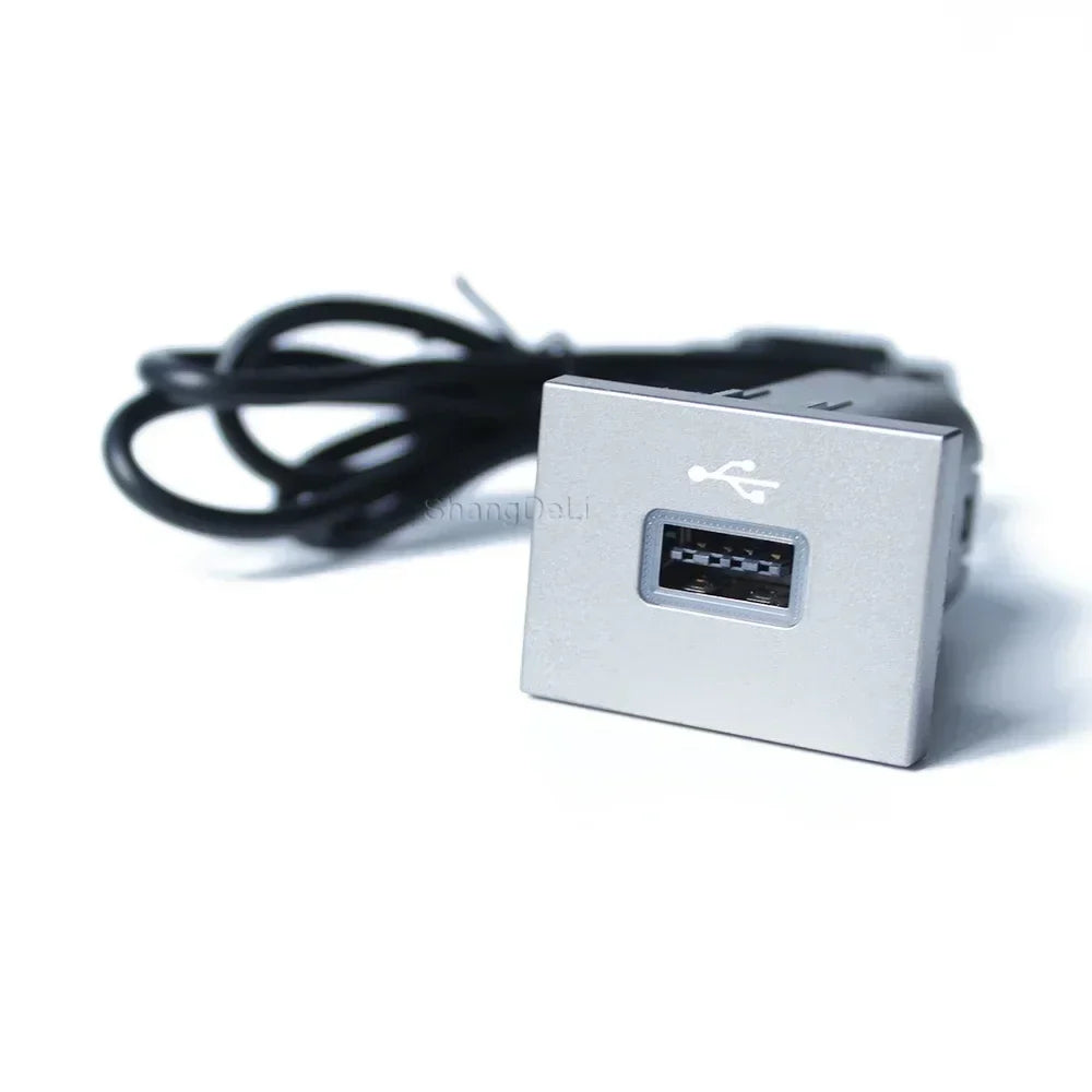 Car USB Audio Adapter — Black/Silver Input Cable for Ford Focus 2 Mk2 2009-2011, U-Disk Flash Interface Accessory