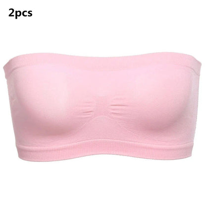 Women’s Sexy Strapless Crop Top Bra – Breathable Mesh Bandeau, Invisible No-Pad Summer Brassiere
