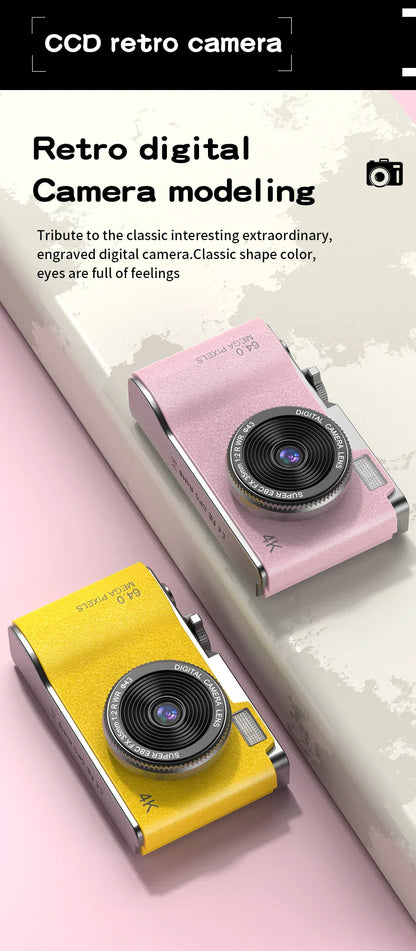 4K Digital Camera – 64MP Photography & Video Camcorder for Kids, Adults & Beginners | Rechargeable with 2.4 Inch Screen