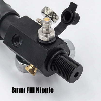 HPA Compressed Air Tank Charging Valve – Scuba Filling Station Hose with Gauge (20in, M18x1.5 or 5/8"-18UNF, 4500Psi/300Bar)