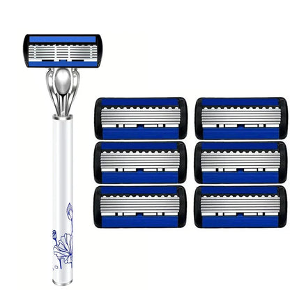 Classic 6-Layer Safety Razor – Manual Shaver for Men’s Shaving & Women’s Hair Removal