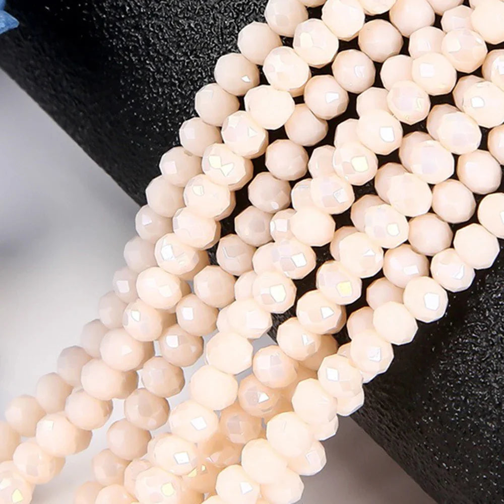 4mm/6mm/8mm Round Crystal Glass Beads – Faceted Spacer Loose Beads for DIY Jewelry Making & Needlework Craft Accessories