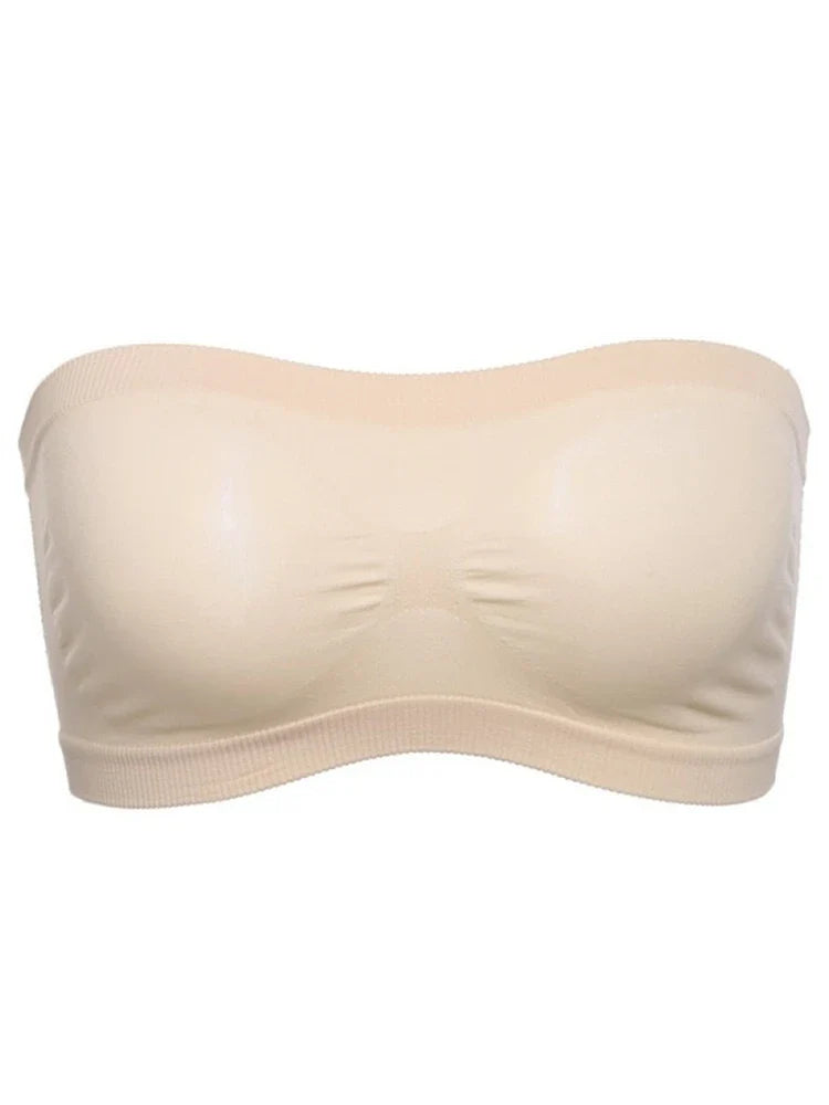 Women’s Strapless Seamless Tube Top – Wireless Anti-Slip Bandeau Bra for Summer