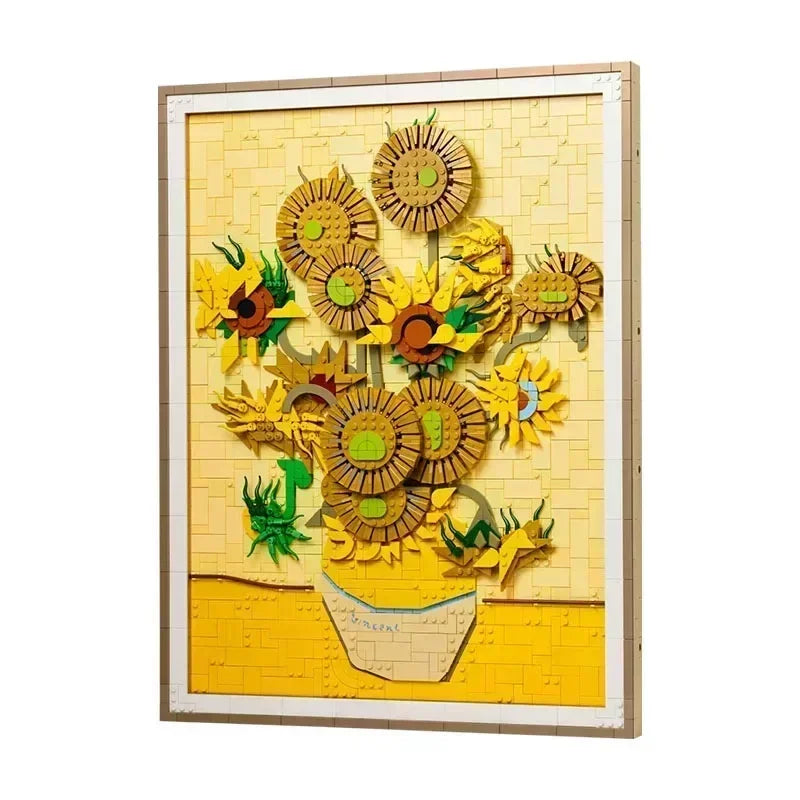 Sunflowers 3D Art Mural Building Blocks Set – Compatible with LEGO, Ideal Christmas Gift 31215