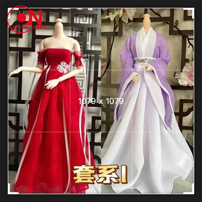 1/6 Female Doll Hanfu Outfit – Ancient Traditional Dress for 12-Inch Action Figures, Cosplay Model Toy