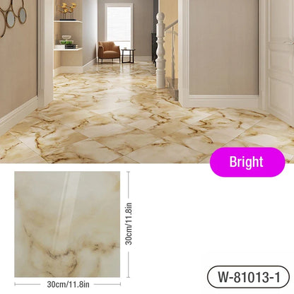 Marble Floor Tile Stickers - Waterproof Self-Adhesive PVC Home Decor