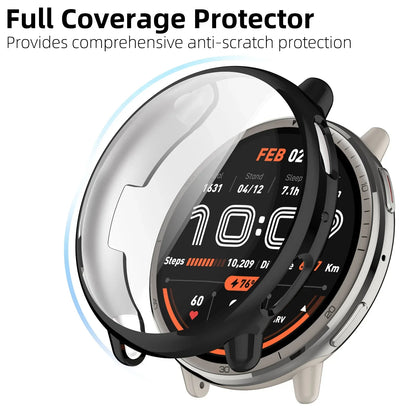 Soft TPU Case for Amazfit Active 2 – All-Around Protective Bumper Cover with Built-In Screen Protector