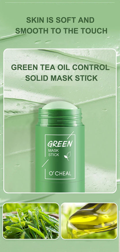 Green Tea & Honey Peach Facial Mask Stick – Pore Cleansing, Moisturizing & Charcoal Mud Mask