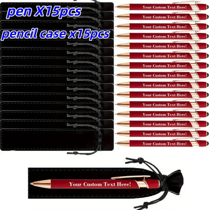 Custom Engraved Ballpoint Pens Set - Personalized Metal Pens with Cases & Bags for Business Gifts