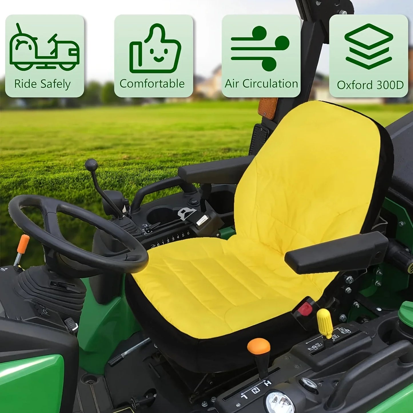 LP68694 Waterproof Cushioned Tractor Seat Cover for John Deere 1025R & 2025R, Comfortable Protective Seat Cushion Cover