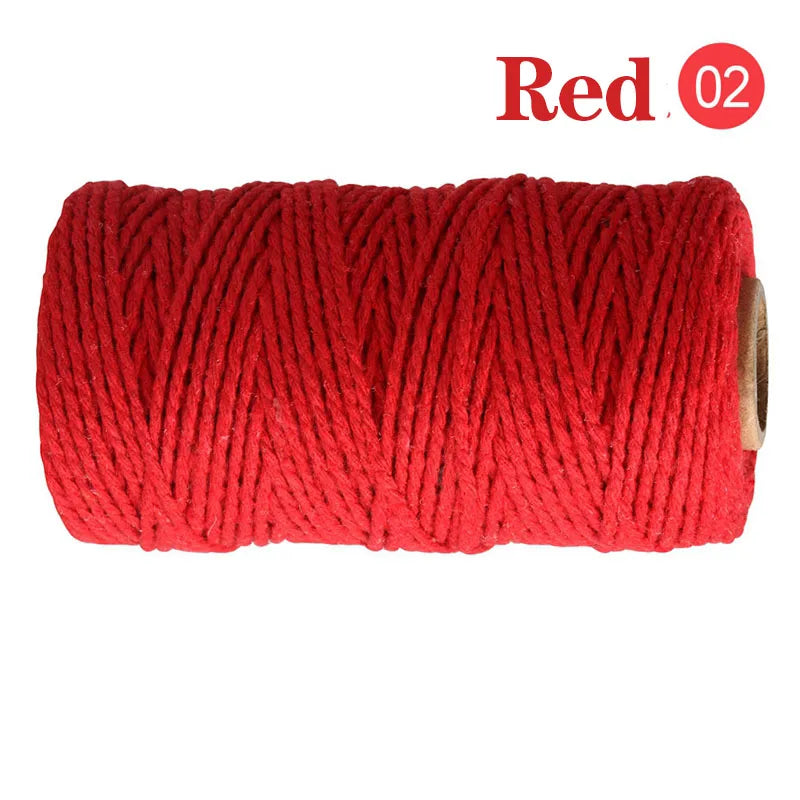 2mm 100M Macrame Cotton Cord – Twine Thread for DIY Crafts, Wall Hangings, Bohemian Wedding & Home Decor