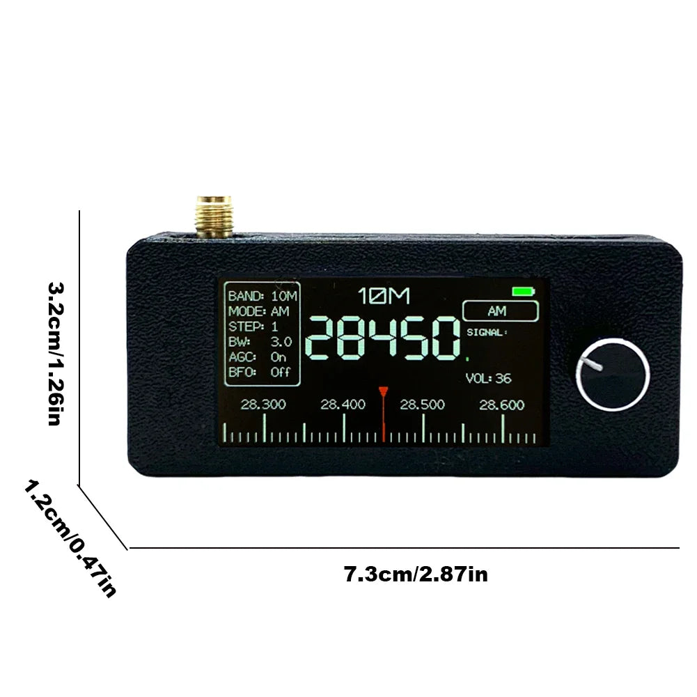 SI4732 Portable All-Band Radio – 0.5-108MHz AM/FM/LSB/USB, 1.9" IPS Screen, Mini HF SW MW VHF Radio Receiver