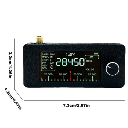 SI4732 Portable All-Band Radio – 0.5-108MHz AM/FM/LSB/USB, 1.9" IPS Screen, Mini HF SW MW VHF Radio Receiver