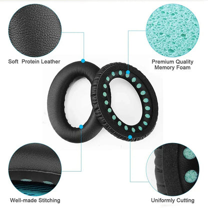 KUTOU Replacement Ear Pads for Bose QC45 – Soft Protein Leather Cushions for QuietComfort 45