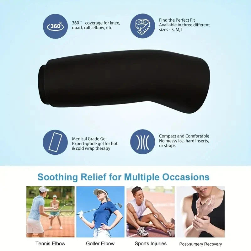 Gel Ice Sleeve — Reusable Hot & Cold Pack for Elbow, Knee, Ankle & Hand
