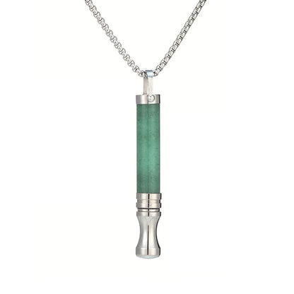 Quit Smoking Meditation Pendant Necklace – Titanium Steel Unisex Anti-Smoking Necklace with Filter Cotton