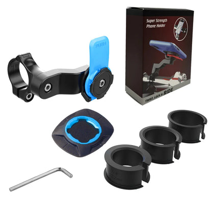 Quad Lock Motorcycle & Bike Phone Holder – 360° Rotatable Stand, Navigation Support, Secure Bracket for Bicycle