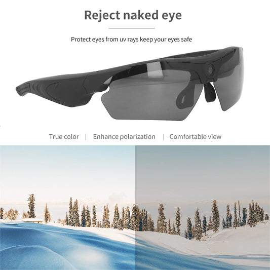 1080P HD Camera Glasses Sunglasses — Video Recording Glasses for Cycling, Driving, Hiking, Fishing & Hunting