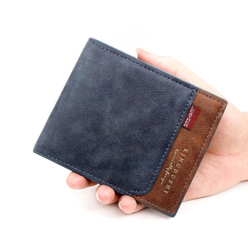 Personalized Men’s Short Wallet – High-Quality Classic Card Holder with Zipper Coin Pocket & Money Clip