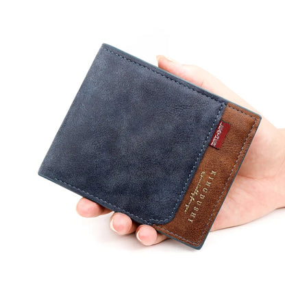 Personalized Men’s Short Wallet – High-Quality Classic Card Holder with Zipper Coin Pocket & Money Clip