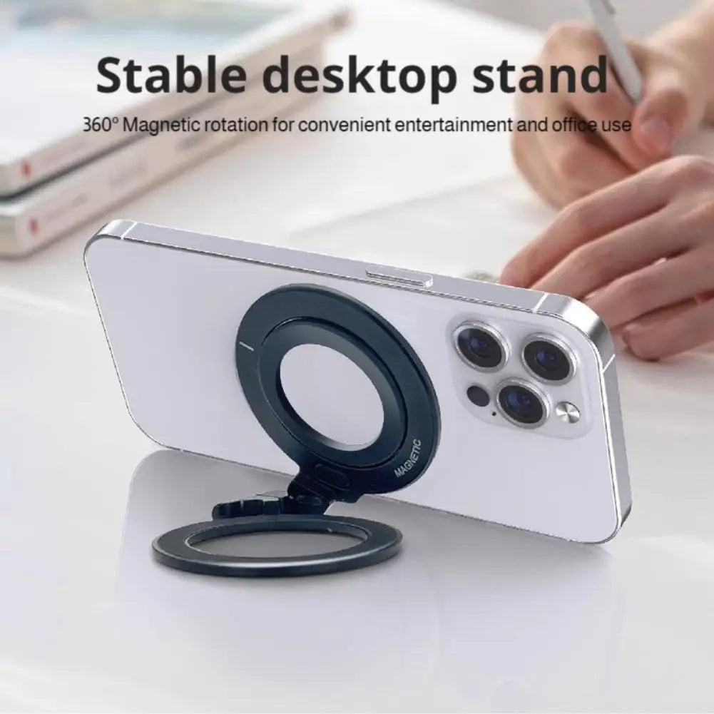 Foldable Magnetic Finger Phone Holder - Rotating Portable Phone Stand