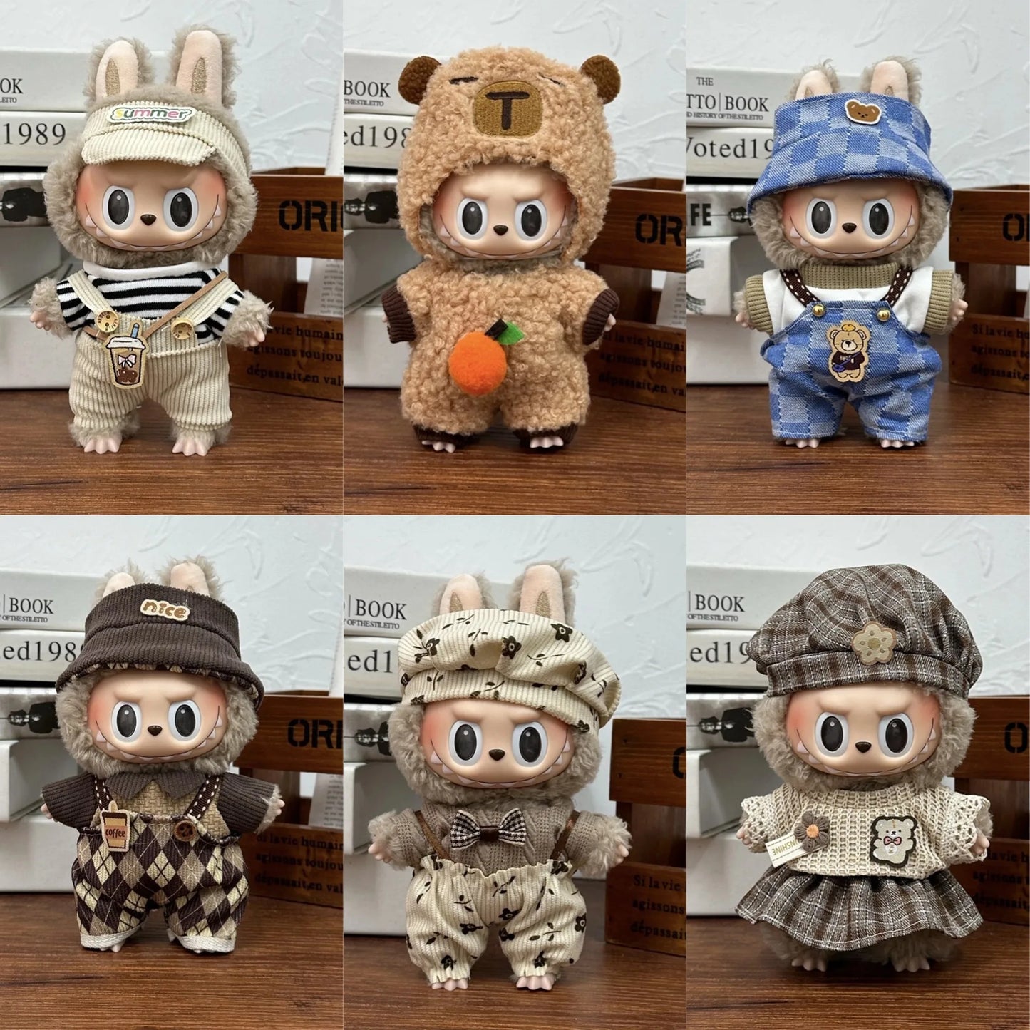 Fashion Labubu Clothes Outfit – Ropa Doll Accessories Suspenders Suit for 15cm & 17cm Labubu V1/V2 Plush Dolls