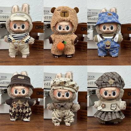 Fashion Labubu Clothes Outfit – Ropa Doll Accessories Suspenders Suit for 15cm & 17cm Labubu V1/V2 Plush Dolls