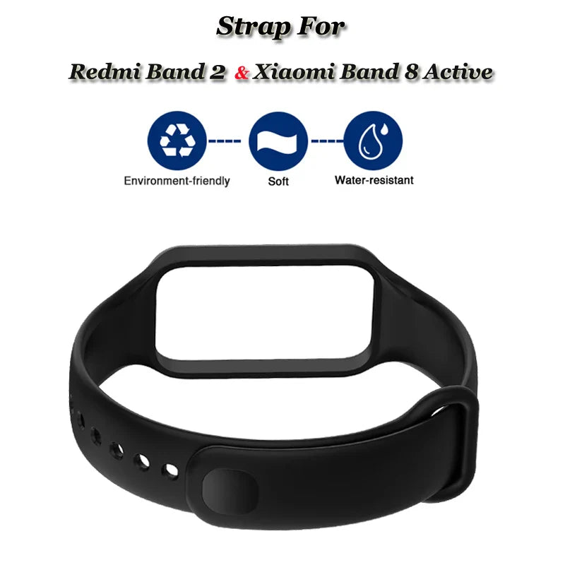 Replacement Silicone Strap for Redmi Smart Band 2 — Compatible with Xiaomi Smart Band 8, Adjustable Fitness Wristband