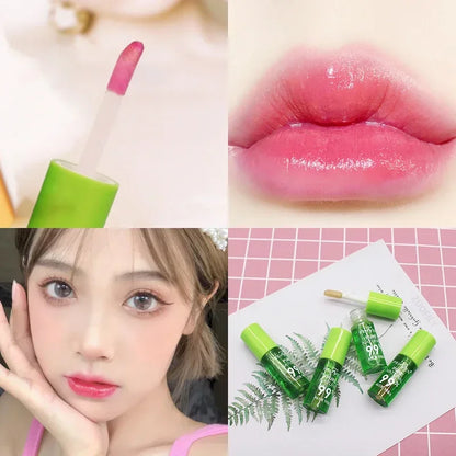 Natural Aloe Essence Lip Gloss – Moisturizing, Color-Changing, Waterproof & Long-Lasting Lip Care Lipstick