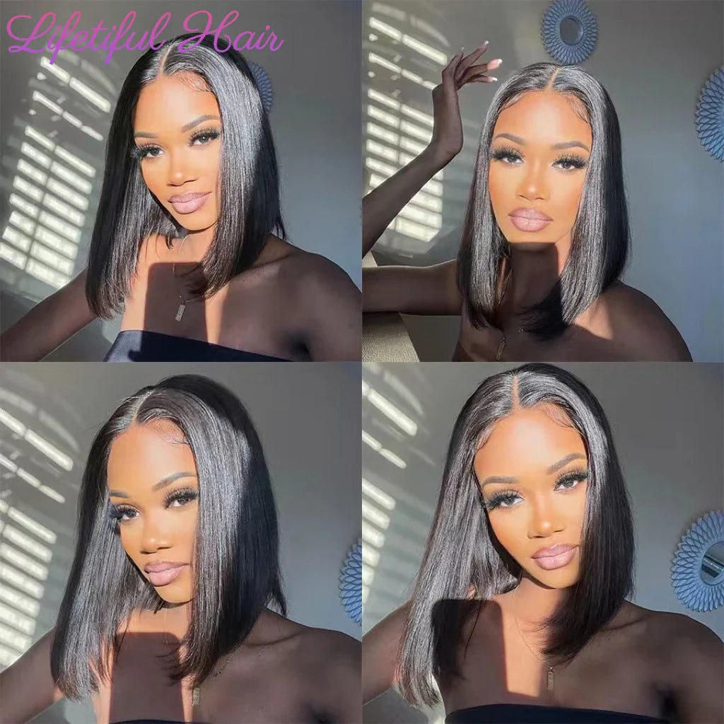 Glueless Bob Human Hair Wig — Ready-to-Wear Straight 4x4 Transparent Lace Closure for Women