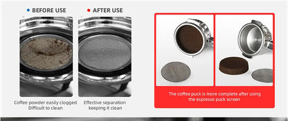Reusable Coffee Filter Screen – 51/53/58mm Heat Resistant Mesh for Portafilter, Barista Espresso Puck Screen