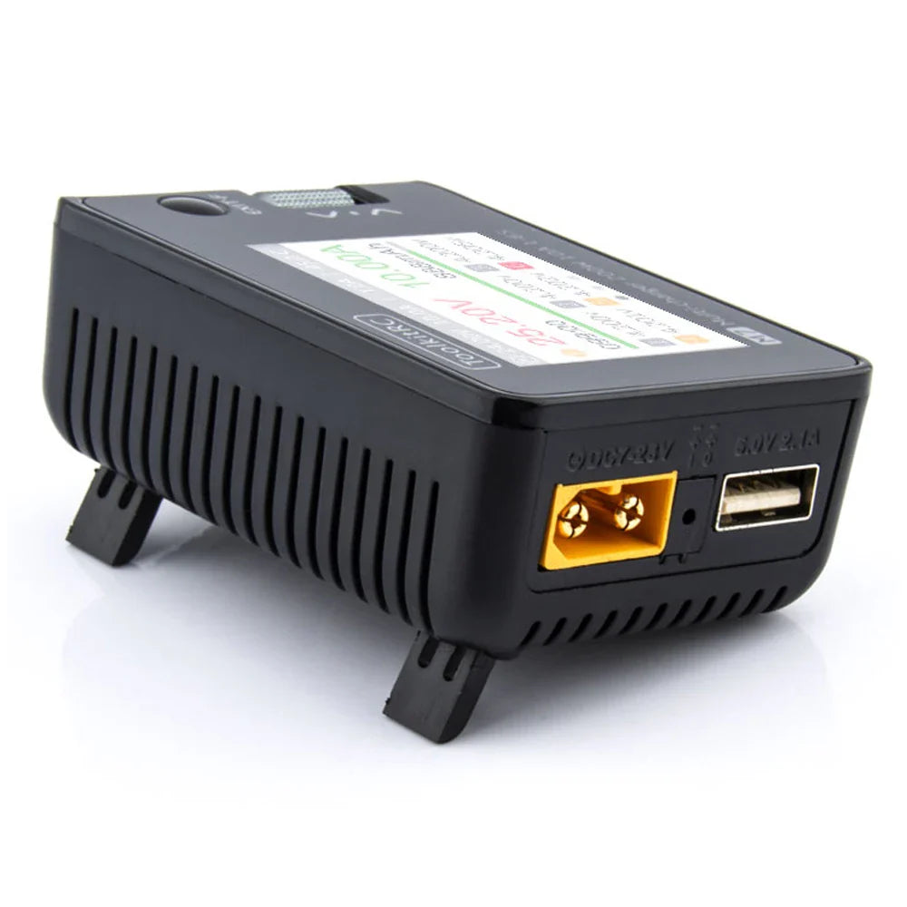 ToolkitRC M7 200W 10A DC Charger/Discharger — ADP100 Adapter for 1-6S LiPo, LiHV & LiFe Lion RC Batteries (EU/US)