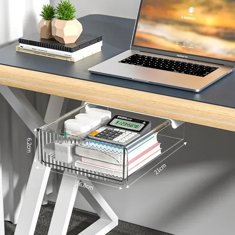 Invisible Pull-Out Storage Box – Large-Capacity Hanging Under-Desk Drawer Shelf Organizer