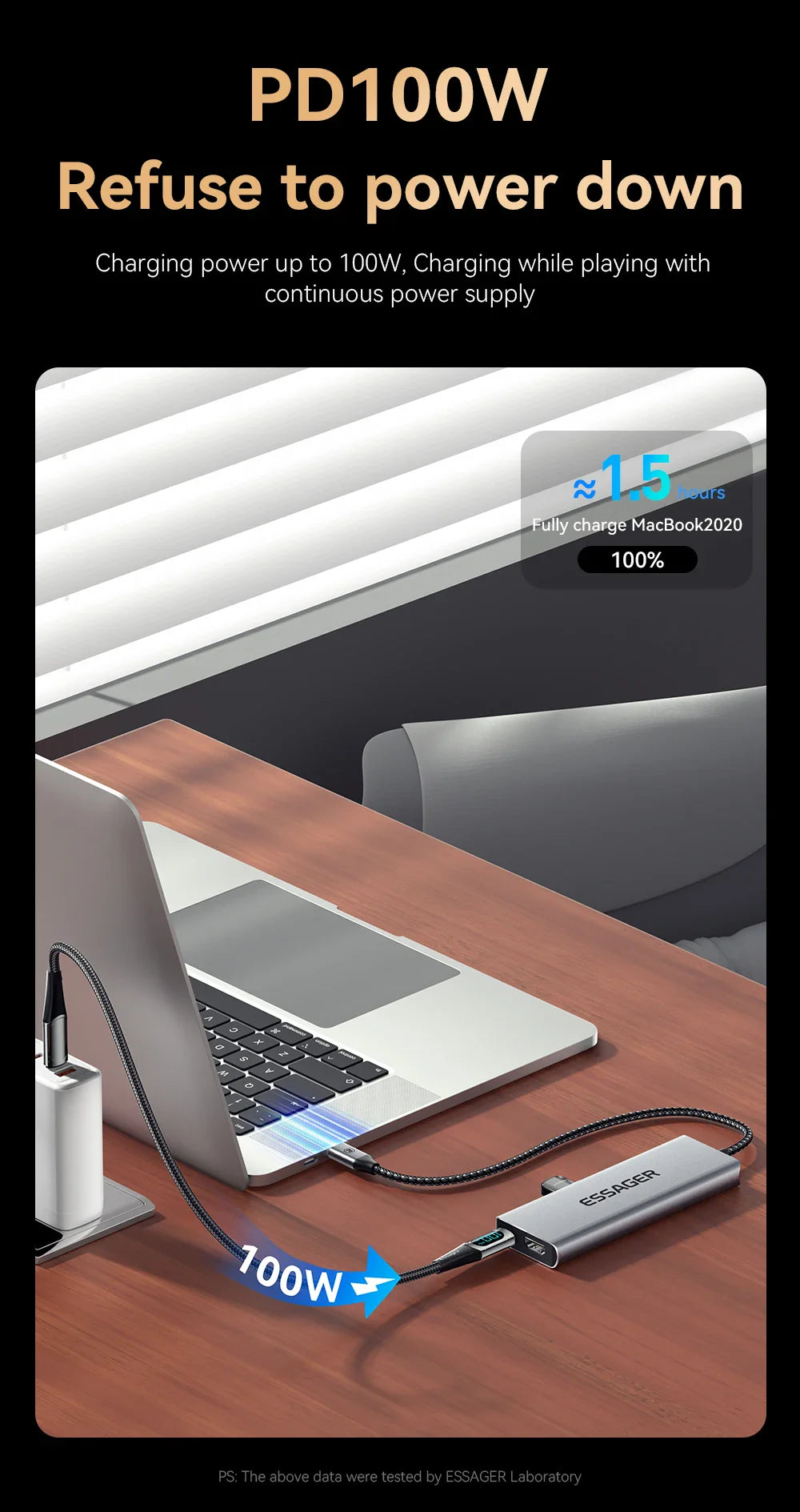 ESSAGER 8-in-1 USB-C Hub Dock Station — HDMI + Disk Storage | Compatible with MacBook Pro/Air M1 & M2