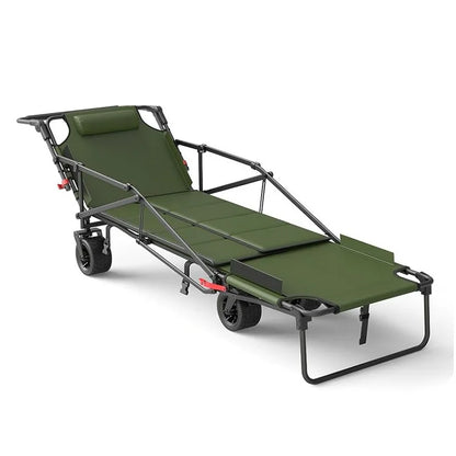 Foldable Outdoor Camping Trolley - Portable Beach Cart Push Chair & Utility Trailer for Outdoor Activities