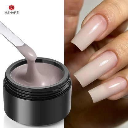 MSHARE 50ml Builder Nail Gel - HEMA & TPO Free Self-Leveling UV LED Gel for Nail Extensions and Sculpting