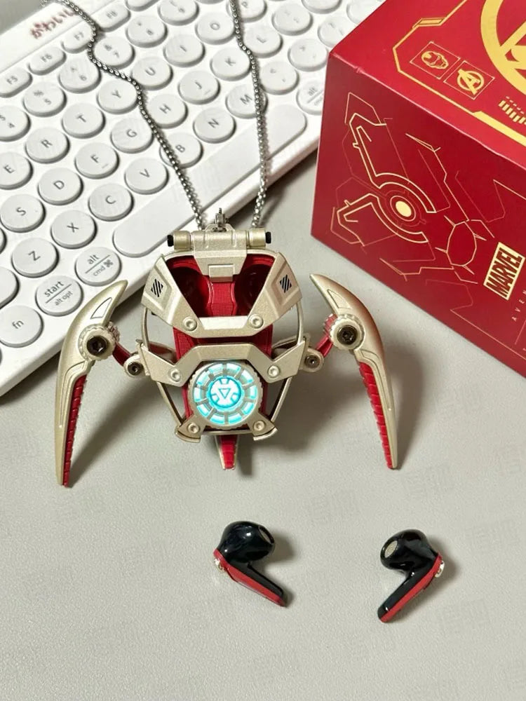 MARVEL Iron Man Bluetooth Headphones – ANC Active Noise Cancelling Wireless Earphones for Sports & Gaming Gift