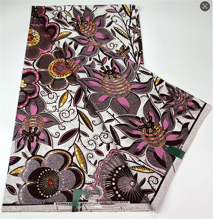 Original African Wax Print Fabric - 6 Yards 100% Cotton Nigerian Ankara Sewing Material