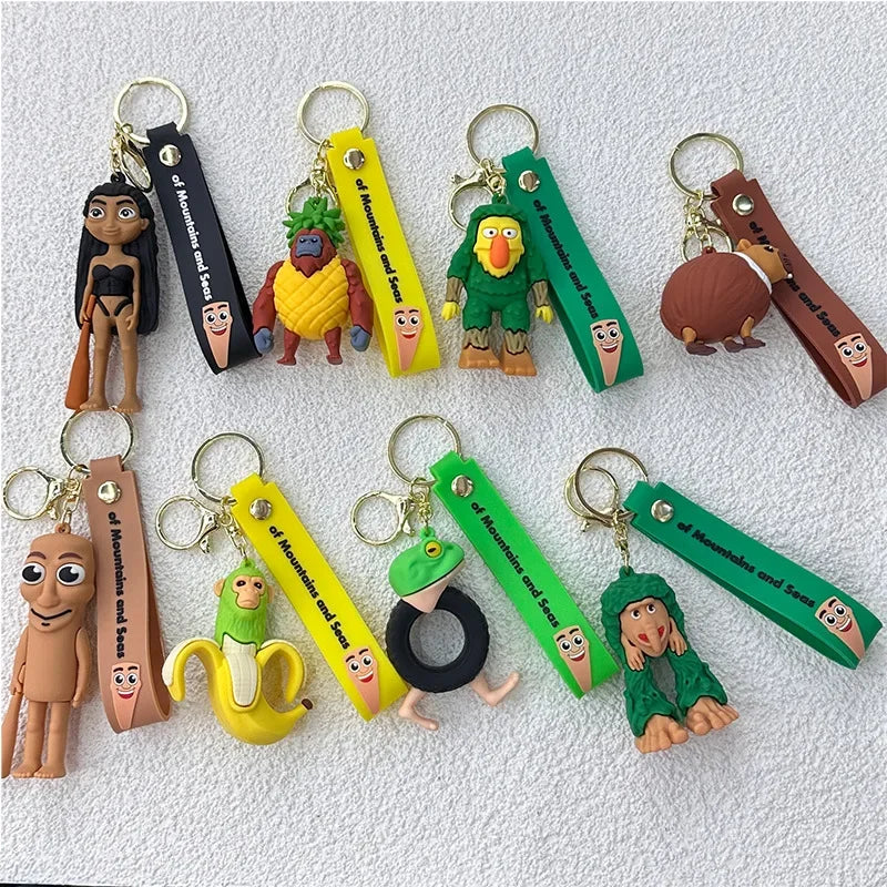 Italian Brainrot Cartoon Keychain – Funny Tung Tung Tung Anime PVC Key Ring Pendant Gift