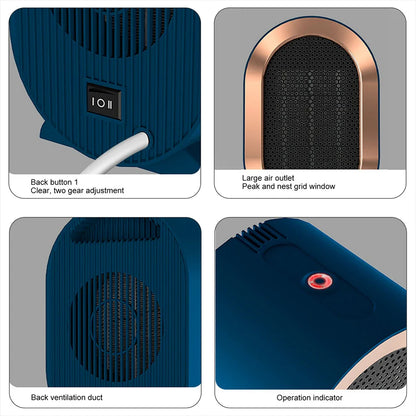 Winter Warmth On-The-Go: Portable 1200W Electric Heater with Remote – Your Mini Household Radiator for Cozy Desktop Heating!