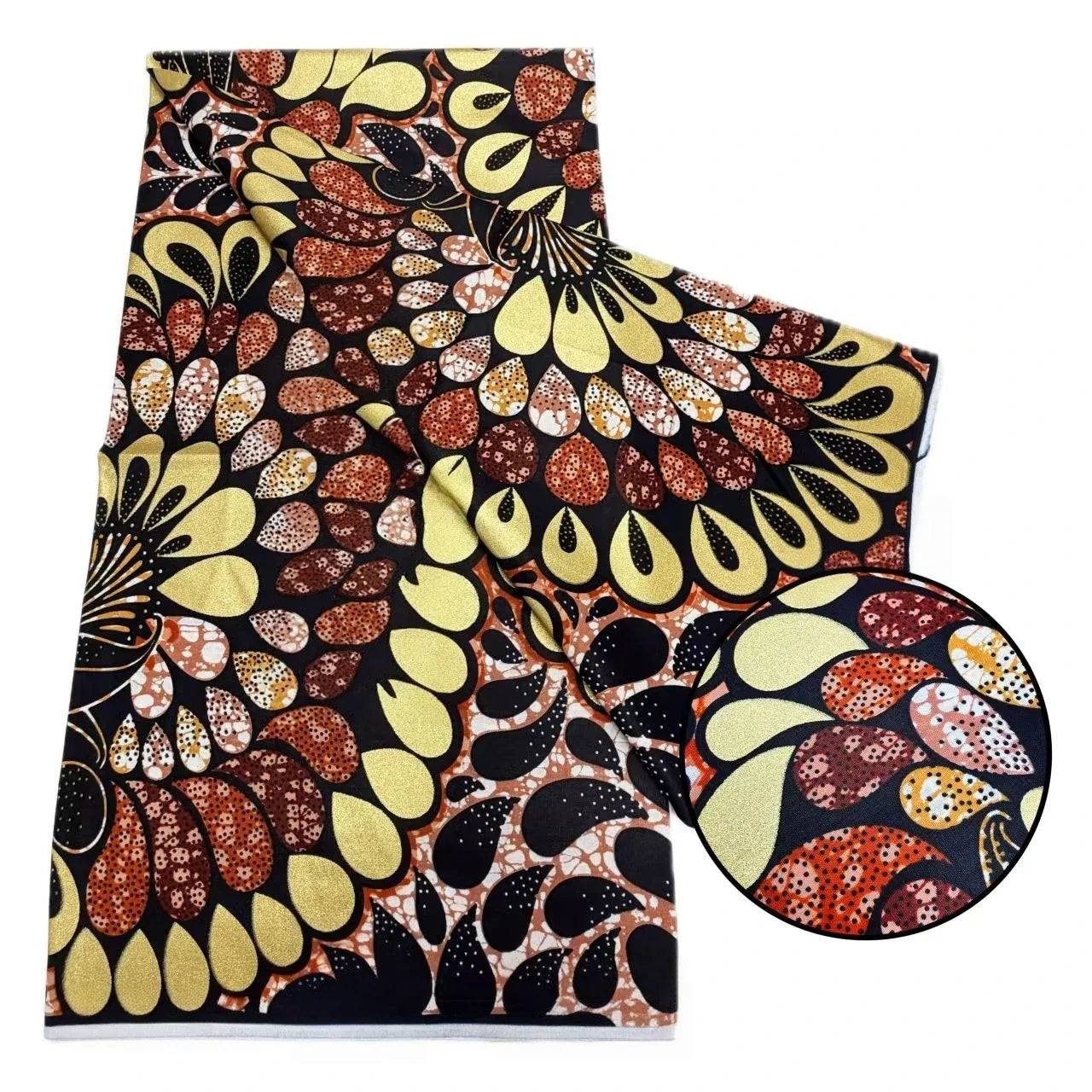 Original African Wax Print Fabric - 6 Yards 100% Cotton Nigerian Ankara Sewing Material for Women’s Dresses