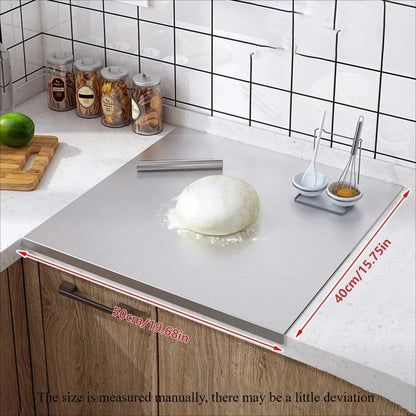 304 Stainless Steel Cutting Board — Non-Slip Kitchen Tool for Vegetables, Pastries & Food Prep