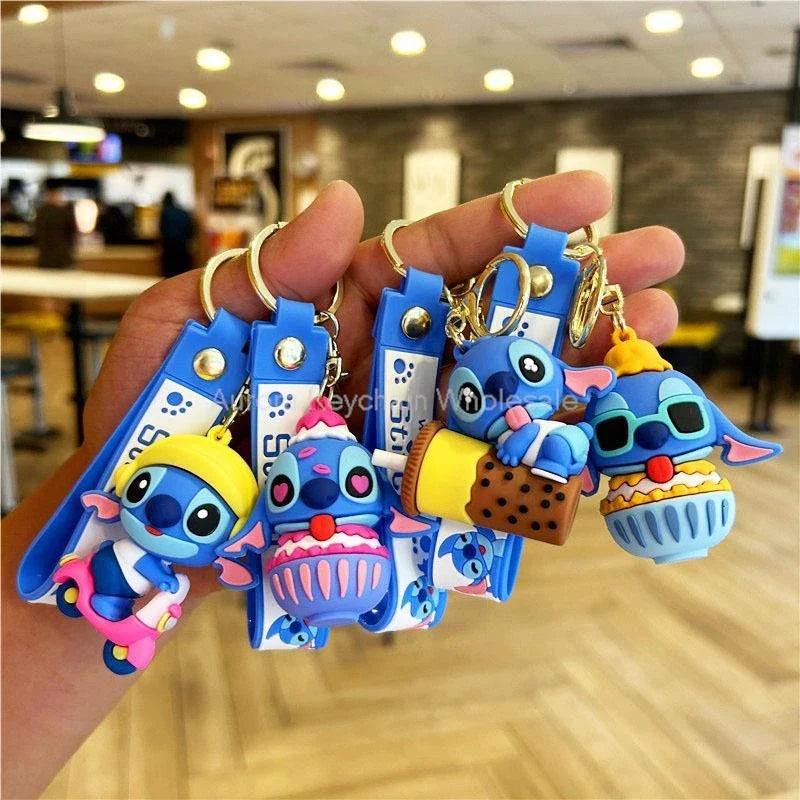 Anime Disney Keychain - Cute Mickey Mouse, Minnie, Lilo and Stitch Cartoon Keyring, Ornament and Car Pendant, Perfect Kids Gifts
