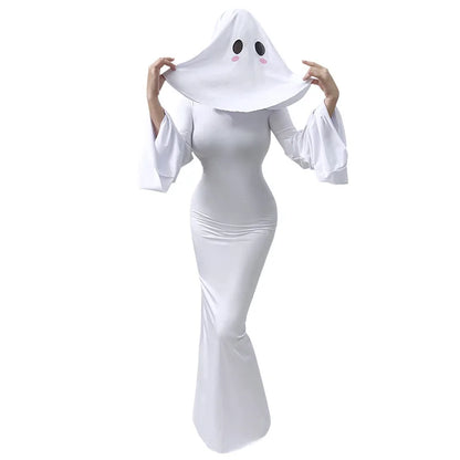 Mrs. Apricot Ghost Lady Halloween Costume - Cute Women’s Cosplay Dress for Parties & Dress-Up Events