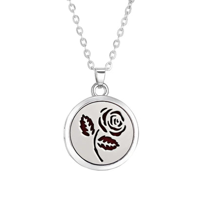 Tree of Life Aromatherapy Necklace – Stainless Steel Essential Oil Diffuser Locket Pendant