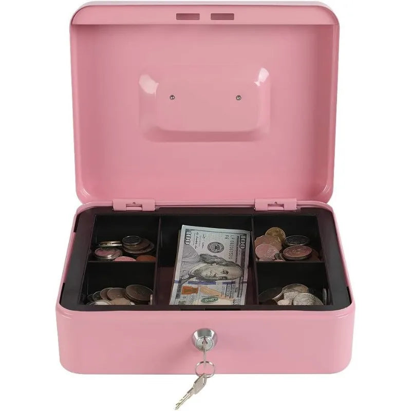 Security Cash & Key Safe Box — Steel Lockable Money, Coin, and Jewelry Storage for Home and Shop