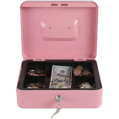 Security Cash & Key Safe Box — Steel Lockable Money, Coin, and Jewelry Storage for Home and Shop